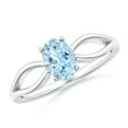 thumbnail image 1 of 0.6 Carat Prong-Set Solitaire Aquamarine Split Shank Ring in 14K White Gold (7x5mm Aquamarine) - SR0175AQ-WG-AAA-7x5-5.5, 1 of 10
