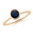 thumbnail image 1 of ANGARA Natural Classic Bezel-Set Round Blue Sapphire Solitaire Ring in 14K Rose Gold for Women (Size-5mm) | September Birthstone, Anniversary, Jewelry Gift for Women | Natural Blue Sapphire Ring, 1 of 9