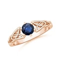thumbnail image 1 of Angara Natural 0.6 Ct. Blue Sapphire Solitaire Ring in 14K Rose Gold for Women (Ring Size: 3), 1 of 10