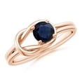thumbnail image 1 of ANGARA Natural Solitaire Blue Sapphire Infinity Knot Engagement Ring in 14K Rose Gold for Women (Size-5mm) | September Birthstone, Anniversary, Jewelry Gift for Women | Natural Blue Sapphire Ring, 1 of 12