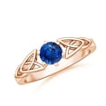 thumbnail image 1 of ANGARA Natural Solitaire Round Sapphire Celtic Knot Ring in 14K Rose Gold for Women (Size-5mm) | September Birthstone, Birthday, Anniversary, Jewelry Gift for Women | Natural Blue Sapphire Ring, 1 of 10