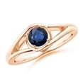 thumbnail image 1 of ANGARA Natural Twist Split Shank Solitaire Blue Sapphire Engagement Ring in 14K Rose Gold for Women (Size-5mm) | September Birthstone, Anniversary, Jewelry Gift for Women | Natural Blue Sapphire Ring, 1 of 9