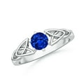 thumbnail image 1 of ANGARA Natural Solitaire Round Sapphire Celtic Knot Ring in 14K White Gold for Women (Size-5mm) | September Birthstone, Birthday, Anniversary, Jewelry Gift for Women | Natural Blue Sapphire Ring, 1 of 10