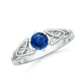 thumbnail image 1 of ANGARA Natural Solitaire Round Sapphire Celtic Knot Ring in 14K White Gold for Women (Size-5mm) | September Birthstone, Birthday, Anniversary, Jewelry Gift for Women | Natural Blue Sapphire Ring, 1 of 10