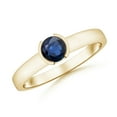 thumbnail image 1 of ANGARA Natural Semi Bezel-Set Sapphire Solitaire Engagement Ring in 14K Yellow Gold for Women (Size-5mm) | September Birthstone, Anniversary, Jewelry Gift for Women | Natural Blue Sapphire Ring, 1 of 8