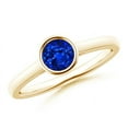 thumbnail image 1 of Angara Natural 0.6 Ct. Blue Sapphire Solitaire Ring in 14K Yellow Gold for Women (Ring Size: 3.5), 1 of 9