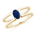 thumbnail image 1 of Angara Natural 0.6 Ct. Blue Sapphire Solitaire Ring in 14K Yellow Gold for Women (Ring Size: 3), 1 of 9