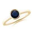 thumbnail image 1 of Angara Natural 0.6 Ct. Blue Sapphire Solitaire Ring in 14K Yellow Gold for Women (Ring Size: 3), 1 of 9
