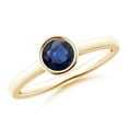 thumbnail image 1 of ANGARA Natural Classic Bezel-Set Round Blue Sapphire Solitaire Ring in 14K Yellow Gold for Women (Size-5mm) | September Birthstone, Anniversary, Jewelry Gift for Women | Natural Blue Sapphire Ring, 1 of 9
