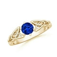 thumbnail image 1 of ANGARA Natural Solitaire Round Sapphire Celtic Knot Ring in 14K Yellow Gold for Women (Size-5mm) | September Birthstone, Birthday, Anniversary, Jewelry Gift for Women | Natural Blue Sapphire Ring, 1 of 10