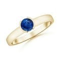 thumbnail image 1 of ANGARA Natural Semi Bezel-Set Sapphire Solitaire Engagement Ring in 14K Yellow Gold for Women (Size-5mm) | September Birthstone, Anniversary, Jewelry Gift for Women | Natural Blue Sapphire Ring, 1 of 8