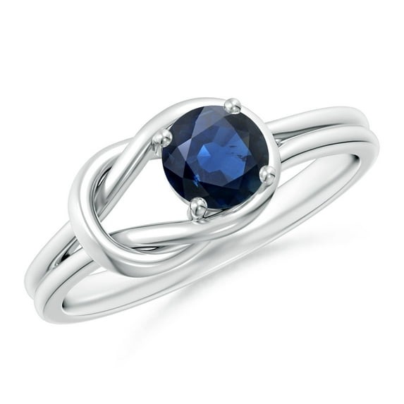 Angara Natural 0.6 Ct. Blue Sapphire Solitaire Ring in Sterling Silver for Women (Ring Size: 10.5)