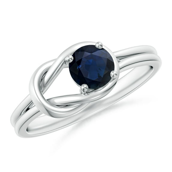 Angara Natural 0.6 Ct. Blue Sapphire Solitaire Ring in Sterling Silver for Women (Ring Size: 6)