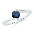 thumbnail image 1 of ANGARA Natural Bar-Set Solitaire Round Sapphire Bypass Ring in 925 Sterling Silver for Women (Size-5mm) | September Birthstone, Anniversary, Jewelry Gift for Women | Natural Blue Sapphire Ring, 1 of 10