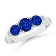 thumbnail image 1 of Angara Natural 0.6 Ct. Blue Sapphire with Blue Sapphire Classic Ring in Sterling Silver for Women (Ring Size: 6), 1 of 9