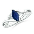 thumbnail image 1 of Angara Natural 0.6 Ct. Blue Sapphire with Diamond Infinity Ring in 14K White Gold for Women (Ring Size: 3), 1 of 10
