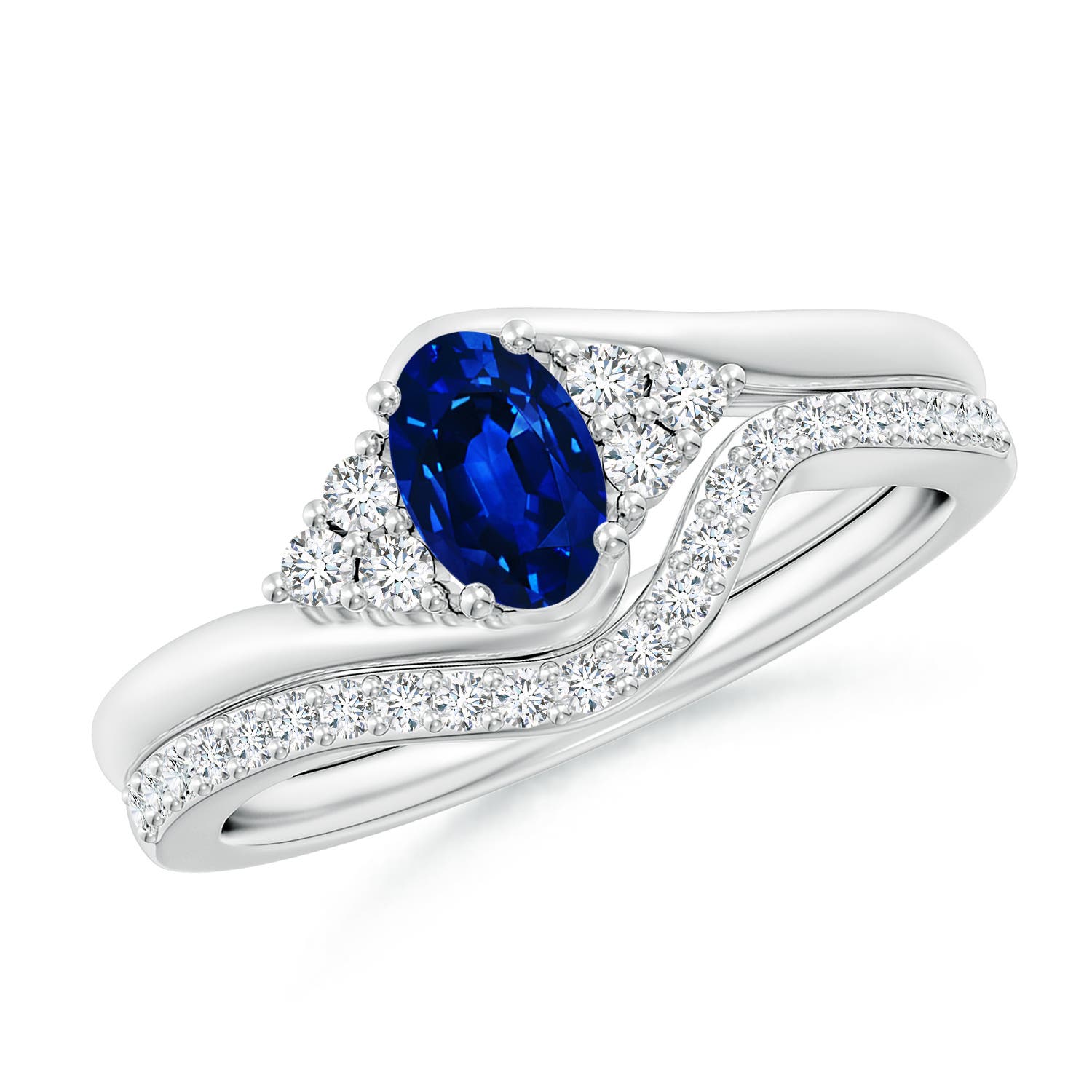 Angara Natural 0.6 Ct. Blue Sapphire with Diamond Solitaire Wedding ...