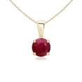 thumbnail image 1 of ANGARA Natural Classic Round Ruby Solitaire Pendant in 14K Yellow Gold for Women (Size-5mm) | July Birthstone, Birthday, Anniversary, Jewelry Gift for Women | Natural Ruby Necklace, 1 of 8