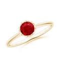 thumbnail image 1 of ANGARA Natural Classic Bezel-Set Round Ruby Floral Engagement Ring in 14K Yellow Gold for Women (Size-5mm) | July Birthstone, Birthday, Anniversary, Jewelry Gift for Women | Natural Ruby Ring, 1 of 10