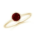 thumbnail image 1 of ANGARA Natural Classic Bezel-Set Round Ruby Floral Engagement Ring in 14K Yellow Gold for Women (Size-5mm) | July Birthstone, Birthday, Anniversary, Jewelry Gift for Women | Natural Ruby Ring, 1 of 9