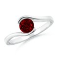 thumbnail image 1 of ANGARA Natural Semi Bezel-Set Solitaire Round Ruby Bypass Ring in 14K White Gold for Women (Size-5mm) | July Birthstone, Birthday, Anniversary, Jewelry Gift for Women | Natural Ruby Ring, 1 of 10