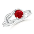 thumbnail image 1 of ANGARA Natural Solitaire Ruby Infinity Knot Ring in 14K White Gold for Women (Size-5mm) | July Birthstone, Birthday, Anniversary, Jewelry Gift for Women | Natural Ruby Ring, 1 of 9