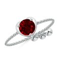 thumbnail image 1 of ANGARA Natural Round Ruby Solitaire Heart Bolo Ring in 14K White Gold for Women (Size-5mm) | July Birthstone Jewelry for Her | Natural Ruby Rings, 1 of 9