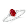 thumbnail image 1 of Angara Natural 0.6 Ct. Ruby with Diamond Classic Ring in 14K White Gold for Women (Ring Size: 8.5), 1 of 13