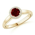 thumbnail image 1 of ANGARA Natural Classic Round Ruby and Diamond Halo Ring in 14K Yellow Gold for Women (Size-5mm) | July Birthstone, Birthday, Anniversary, Jewelry Gift for Women | Natural Ruby Ring, 1 of 9