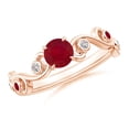 thumbnail image 1 of ANGARA Natural Ruby and Diamond Ivy Scroll Ring in 14K Rose Gold for Women (Size-5mm) | July Birthstone, Birthday, Anniversary, Jewelry Gift for Women | Natural Ruby Ring, 1 of 9
