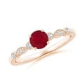 thumbnail image 1 of ANGARA Natural Marquise and Dot Ruby Engagement Ring with Diamonds in 14K Rose Gold for Women (Size-5mm) | July Birthstone, Birthday, Anniversary, Jewelry Gift for Women | Natural Ruby Ring, 1 of 9