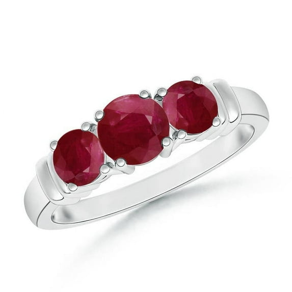 Angara Natural 0.6 Ct. Ruby with Ruby Classic Ring in Sterling Silver for Women (Ring Size: 10)