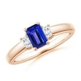 thumbnail image 1 of ANGARA Natural Tanzanite and Diamond Three Stone Ring in 14K Rose Gold for Women (Size-6x4mm) | December Birthstone, Birthday, Anniversary, Jewelry Gift for Women | Natural Tanzanite Ring, 1 of 9