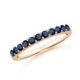 thumbnail image 1 of Angara Natural 0.61 Ct. Blue Sapphire Non Eternity Wedding Band in 14K Rose Gold for Women (Ring Size: 12), 1 of 10