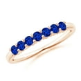 thumbnail image 1 of ANGARA Natural Half Eternity Seven Stone Sapphire Wedding Ring in 14K Rose Gold for Women (Size-2.5mm) | September Birthstone, Anniversary, Jewelry Gift for Women | Natural Blue Sapphire Ring, 1 of 9