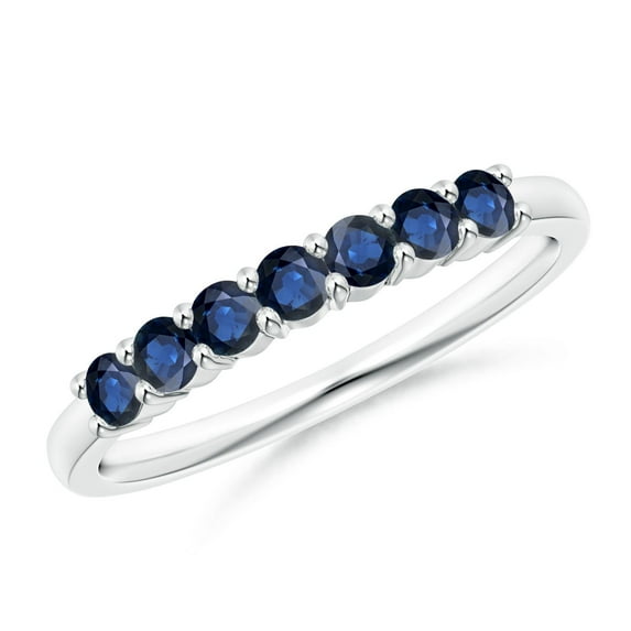 Angara Natural 0.63 Ct. Blue Sapphire Non Eternity Wedding Band in 14K White Gold for Women (Ring Size: 11.5)