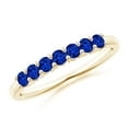 thumbnail image 1 of Angara Natural 0.63 Ct. Blue Sapphire Non Eternity Wedding Band in 14K Yellow Gold for Women (Ring Size: 3), 1 of 9