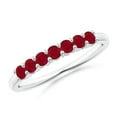thumbnail image 1 of ANGARA Natural Half Eternity Seven Stone Ruby Wedding Ring in 925 Sterling Silver for Women (Size-2.5mm) | July Birthstone, Birthday, Anniversary, Jewelry Gift for Women | Natural Ruby Ring, 1 of 9