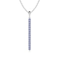 thumbnail image 1 of ANGARA Natural Pave-Set Tanzanite Bar Pendant with Milgrain in 14K White Gold for Women (Size-2mm) | December Birthstone, Birthday, Anniversary, Jewelry Gift for Women | Natural Tanzanite Necklace, 1 of 8