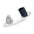 thumbnail image 1 of Angara Natural 0.65 Ct. Blue Sapphire with Diamond Classic Ring in 14K White Gold for Women (Ring Size: 12), 1 of 10