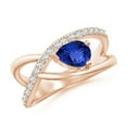 thumbnail image 1 of ANGARA Natural Criss Cross Pear Shaped Tanzanite Ring with Diamond Accents in 14K Rose Gold for Women (Size-7x5mm) | December Birthstone, Anniversary, Jewelry Gift for Women | Natural Tanzanite Ring, 1 of 8