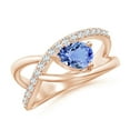 thumbnail image 1 of ANGARA Natural Criss Cross Pear Shaped Tanzanite Ring with Diamond Accents in 14K Rose Gold for Women (Size-7x5mm) | December Birthstone, Anniversary, Jewelry Gift for Women | Natural Tanzanite Ring, 1 of 9