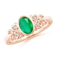 thumbnail image 1 of Angara Natural 0.66 Ct. Emerald with Diamond Vintage Inspired Ring in 14K Rose Gold for Women (Ring Size: 3.5), 1 of 9
