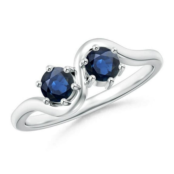 Angara Natural 0.68 Ct. Blue Sapphire Fashion Ring in 14K White Gold for Women (Ring Size: 3.5)