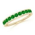 thumbnail image 1 of Angara Natural 0.69 Ct. Emerald Non Eternity Wedding Band in 14K Yellow Gold for Women (Ring Size: 3.5), 1 of 9