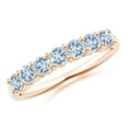 thumbnail image 1 of Angara Natural 0.7 Ct. Aquamarine Non Eternity Ring in 14K Rose Gold for Women (Ring Size: 11.5), 1 of 12