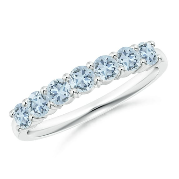 Angara Natural 0.7 Ct. Aquamarine Non Eternity Ring in 14K White Gold for Women (Ring Size: 9)