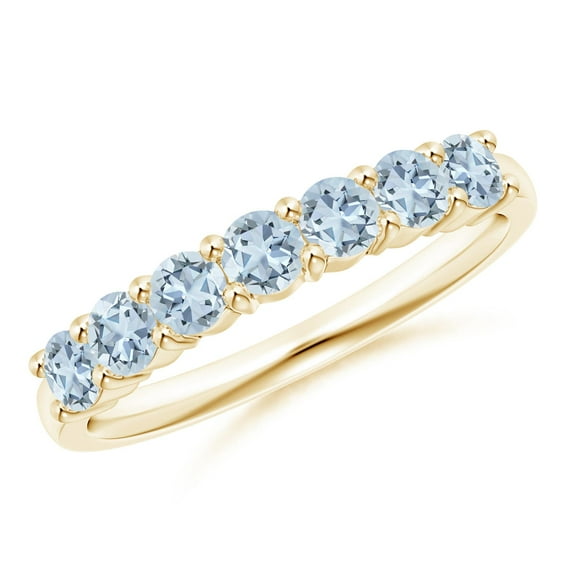 Angara Natural 0.7 Ct. Aquamarine Non Eternity Ring in 14K Yellow Gold for Women (Ring Size: 7.5)