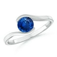 thumbnail image 1 of Angara Natural 0.7 Ct. Blue Sapphire Solitaire Ring in Sterling Silver for Women (Ring Size: 6), 1 of 10