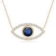 thumbnail image 1 of ANGARA Natural Blue Sapphire Evil Eye Pendant with Diamonds in 14K Yellow Gold for Women (Size-5.5mm) | September Birthstone, Anniversary, Jewelry Gift for Women | Natural Blue Sapphire Necklace, 1 of 8